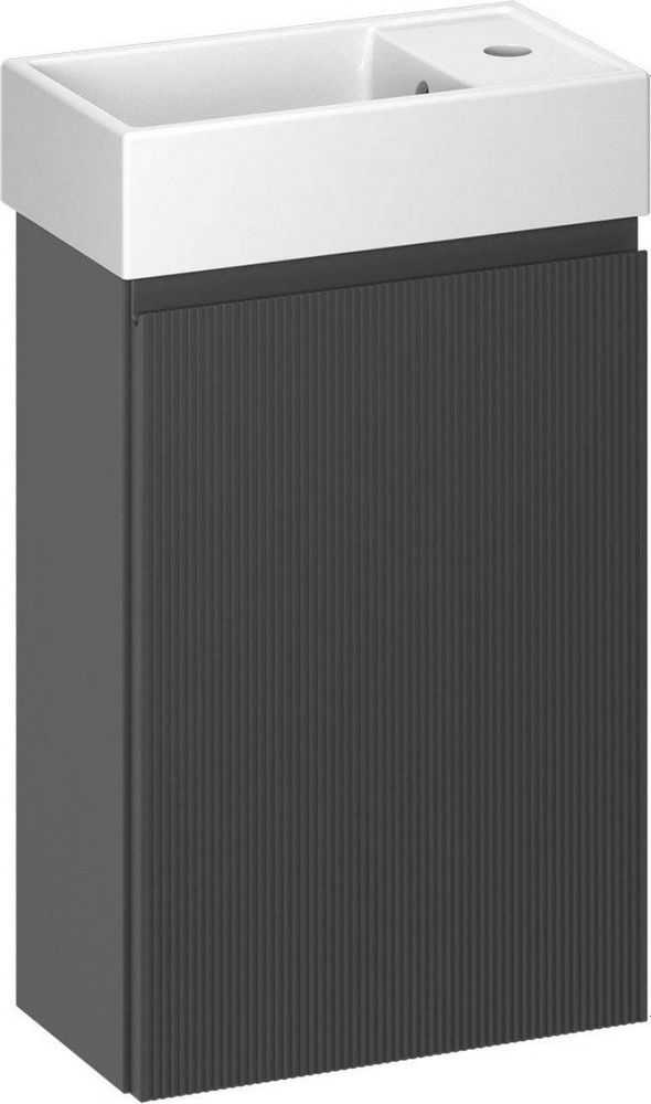 Wellsee Тумба под умывальник 2 в 1 WC Area 221802001 (тумба/матовый темно-серый, раковина/глянцевый белый, без ножек)