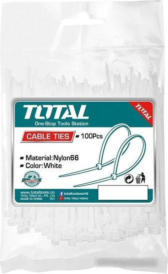 Стяжка для кабеля Total THTCT10201 (100 шт)