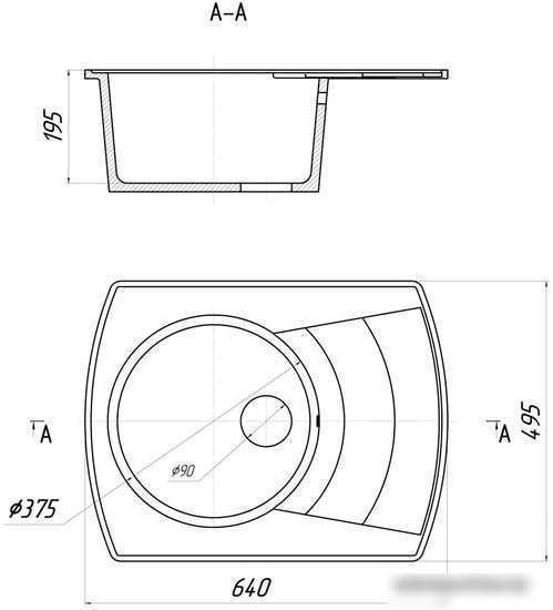 Кухонная мойка Gerhans A01 (оникс)