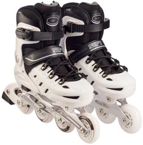 Роликовые коньки TIAN-E TE-761WTM (р. 35-38, белый)