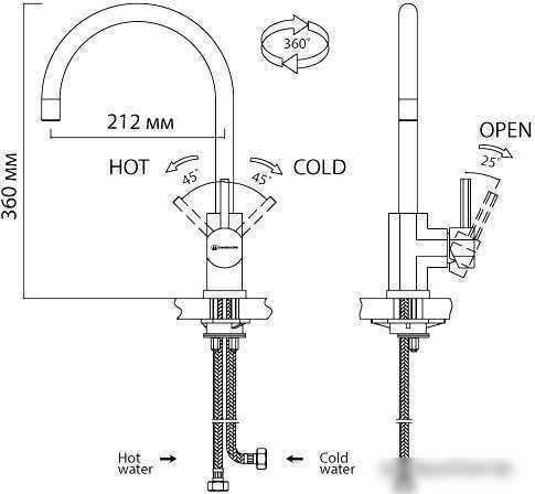 Смеситель Omoikiri Wakayama - PVD-GM 4994290