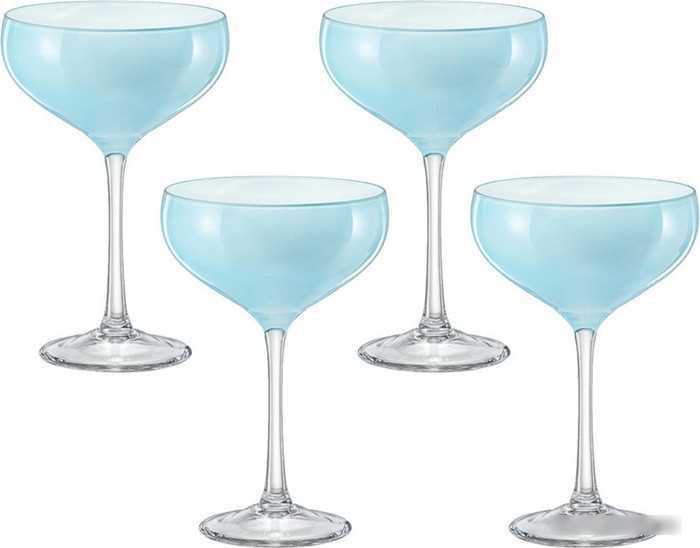 Набор бокалов для шампанского Bohemia Crystal Pralines 40919/D5249/180-4