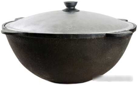 Казан Chugun Invest Узбекский с алюминиевой крышкой (12 л, плоское дно)