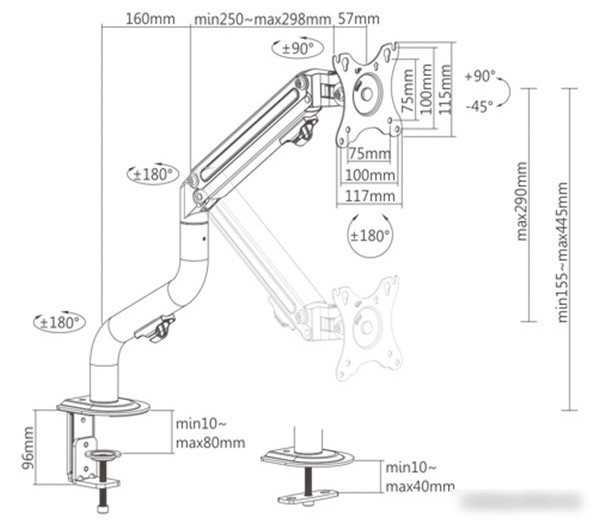 Кронштейн Gembird MA-DA1-02
