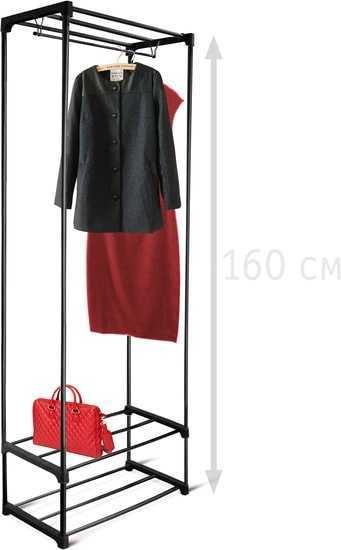 Стойка для одежды Sheffilton SHT-WR16 (черный/черный муар)