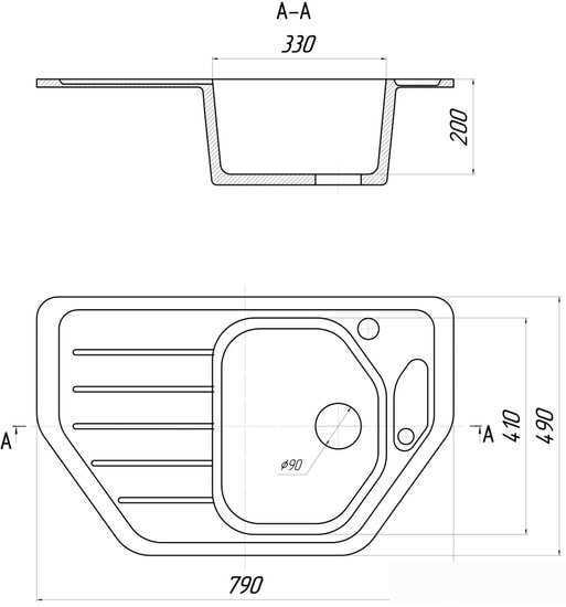 Кухонная мойка Gerhans E08 (графит)