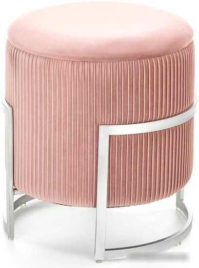 Пуфик Halmar Cricket (светло-розовый/хром)