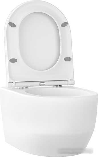 Унитаз подвесной Wellsee Croquis RimFree 182611001 (чаша, пневмокрышка, глянцевый белый)