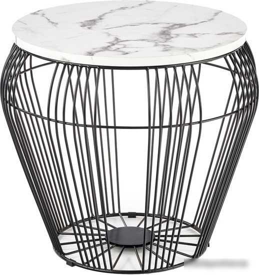 Журнальный столик Halmar Adrianna (белый мрамор/черный)