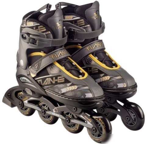 Роликовые коньки TIAN-E TE-781BKM (р. 35-38, черный)