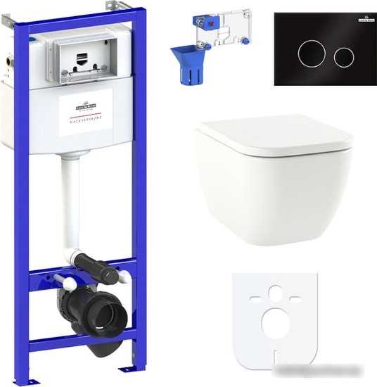 Унитаз Lavinia Boho Relfix One Compacto 7 в 1 87040072 (черное стекло)