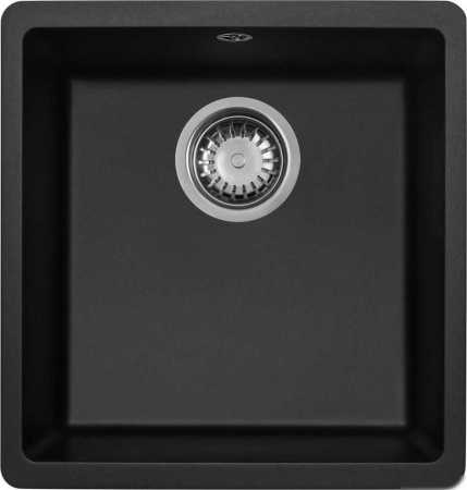 Кухонная мойка Aquasanita Fast SQF 101 + cмеситель Sabiaduo 2963 (черный металлик 601)