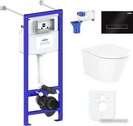 Унитаз Lavinia Boho Biore Compacto Rimless 7 в 1 87050178 (черное стекло)