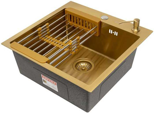 Кухонная мойка ARFEKA ECO AR 500*500 + AR 001 + AR DS 11 GOLD