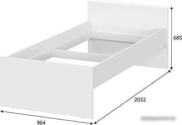 Кровать NN мебель Токио 90x200 00-00106113 (белый текстурный)