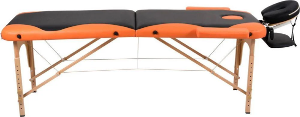 Массажный стол Atlas Sport складной 2-с 60 см деревянный (черно-оранжевый)