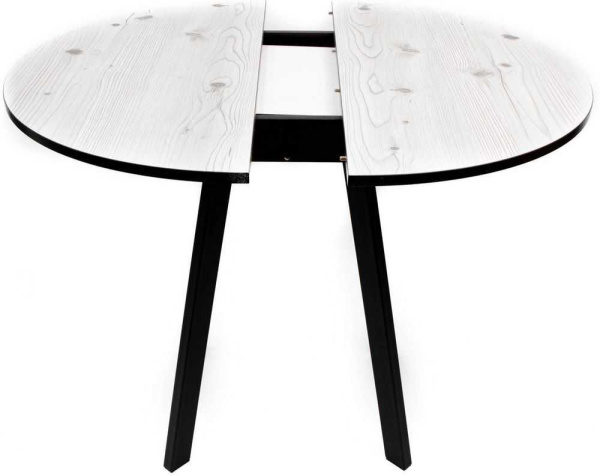 Кухонный стол ВВР Элип-2 (бискайская сосна/черный профиль, пластик)