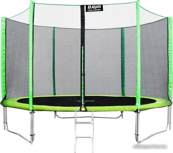 Батут Alpin 3.74 м с защитной сеткой и лестницей