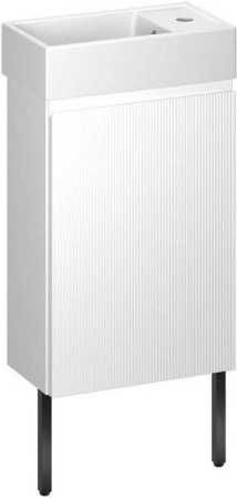 Wellsee Тумба под умывальник 3 в 1 WC Area 221801005 (тумба/матовый белый, раковина/глянцевый белый, ножки/матовый черный)