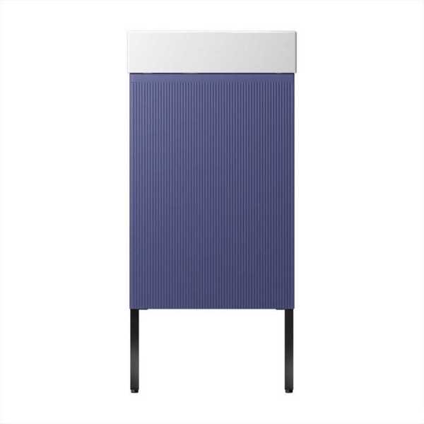 Wellsee Тумба под умывальник 3 в 1 WC Area 221804006 (тумба/матовый синий, раковина/глянцевый белый, ножки/матовый черный)