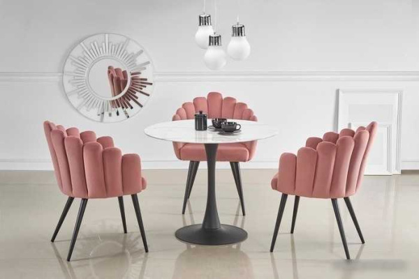 Кухонный стол Halmar Ambrosio 90x90 (мрамор/черный)