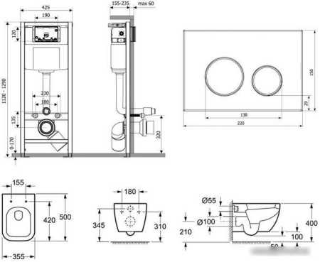 Унитаз Lavinia Boho Relfix One Rimless 6 в 1 77040078