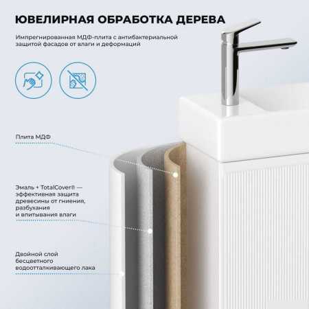 Wellsee Тумба под умывальник 3 в 1 WC Area 221801005 (тумба/матовый белый, раковина/глянцевый белый, ножки/матовый черный)