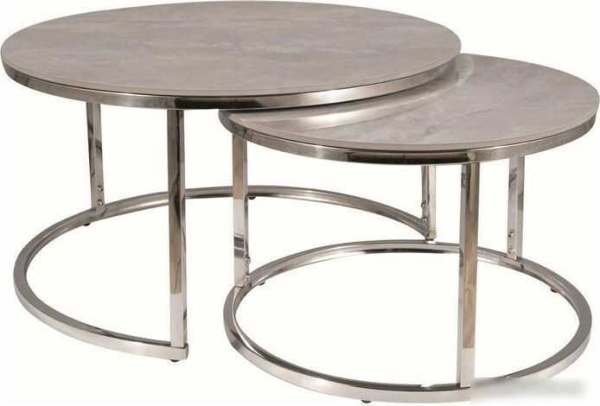 Журнальный столик Signal Portafino B (2 шт, серый/хром)