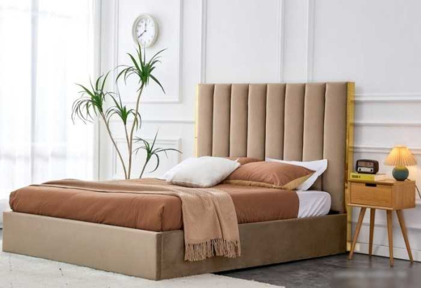 Кровать Halmar Palazzo 160x200 (бежевый/золотой)