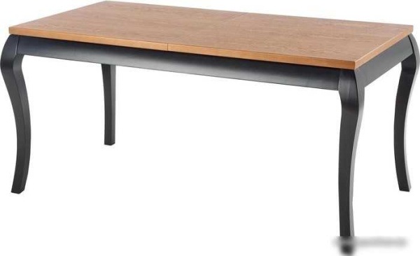 Кухонный стол Halmar Windsor 160-200/80 (темный дуб/черный)