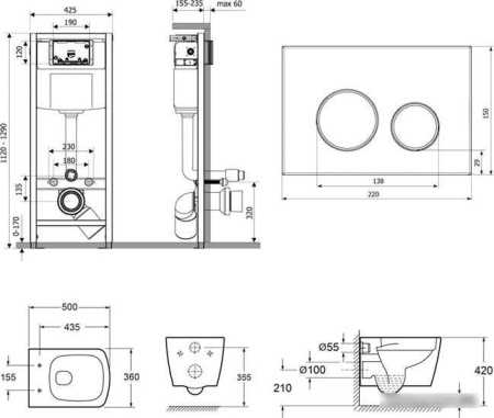 Унитаз Lavinia Boho Relfix Aveo Rimless 7 в 1 75110268 (белый/золотистый пластик)