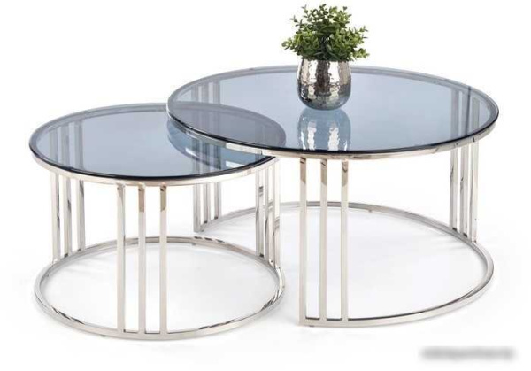 Журнальный столик Halmar Mercury (дымчатый/хром)