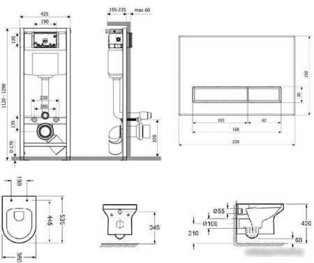 Унитаз Lavinia Boho Relfix Grance Hill Rimless 7 в 1 87561047 (белый/дерево пластик)