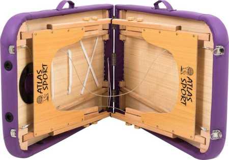 Массажный стол Atlas Sport складной 2-с 60 см деревянный (фиолетовый)