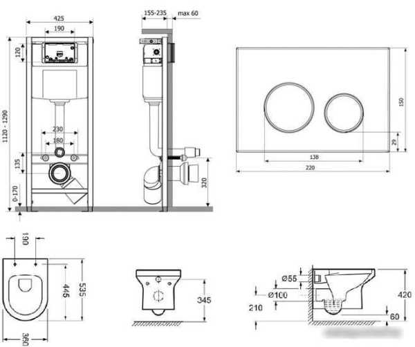 Унитаз Lavinia Boho Relfix Grance Hill Rimless 7 в 1 87561037 (черный пластик)