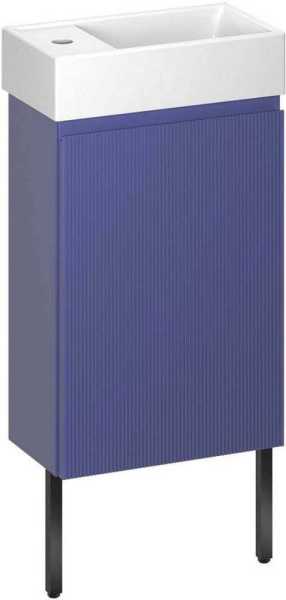 Wellsee Тумба под умывальник 3 в 1 WC Area 221804006 (тумба/матовый синий, раковина/глянцевый белый, ножки/матовый черный)