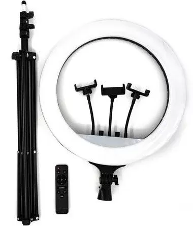 Кольцевая светодиодная LED лампа RL-21 54 см + сумка + 3 держателя для телефона + штатив 2,1 метра