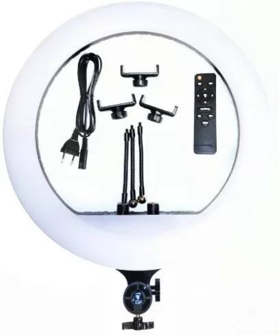 Кольцевая светодиодная LED лампа RL-18 45 см. + сумка + 3 держателя для телефона + штатив 2,1 м.