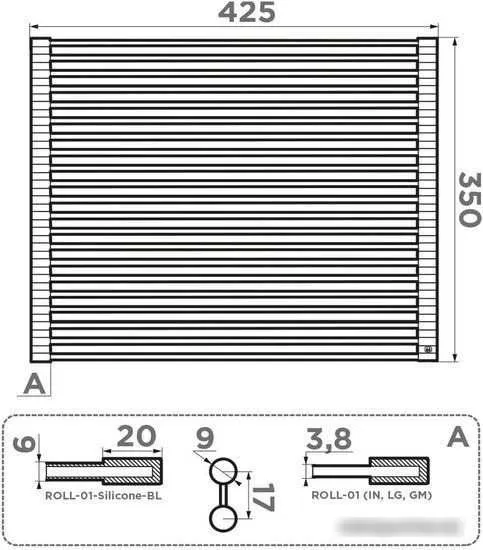 Коврик для сушки Omoikiri Roll-01-Silicone-BL 4997006
